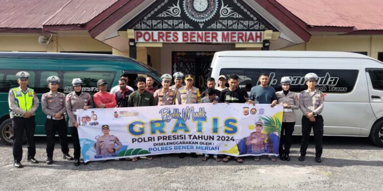 Polres Bener Meriah Berangkatkan 2 Bus Gratis Untuk Pemudik