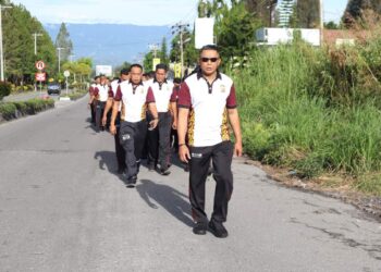Jaga Kebugaran Tubuh, Personel Polres Bener Meriah Laksanakan Olahraga Pagi