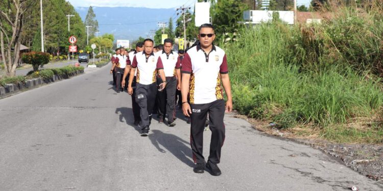 Jaga Kebugaran Tubuh, Personel Polres Bener Meriah Laksanakan Olahraga Pagi