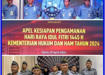 Rutan Bener Meriah Mengikuti Apel Kesiapan Pengamanan Hari Raya Idul Fitri 1445 H/ 2024 M 