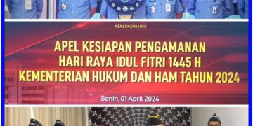 Rutan Bener Meriah Mengikuti Apel Kesiapan Pengamanan Hari Raya Idul Fitri 1445 H/ 2024 M 