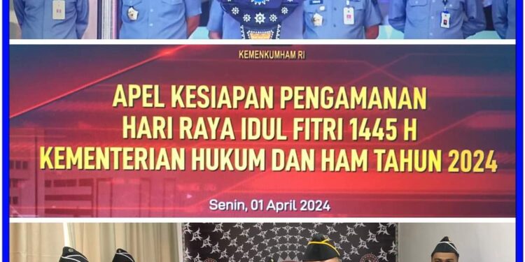 Rutan Bener Meriah Mengikuti Apel Kesiapan Pengamanan Hari Raya Idul Fitri 1445 H/ 2024 M 