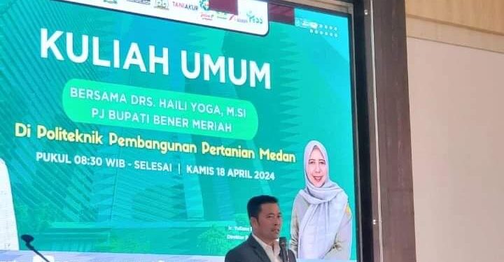 Pj. Bupati Drs Haili Yoga M.Si Berikan Kuliah Umum Di Politeknik Pembangunan Pertanian Medan