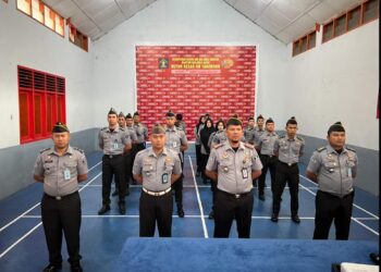 Karutan Takengon Bersama Jajaran Ikuti Upacara HBP Ke 60 Secara Virtual