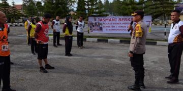 Personil Polres Bener Meriah Laksanakan Tes Kesamaptaan Jasmani Berkala