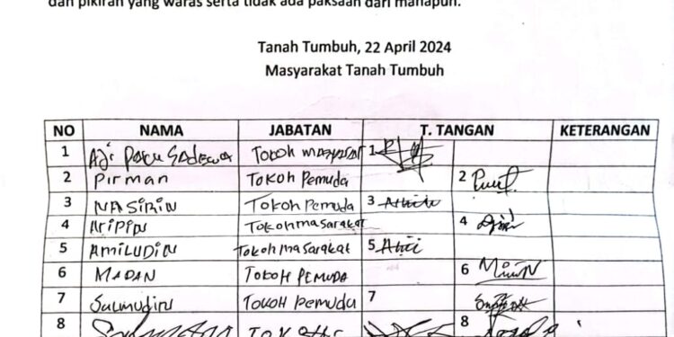 Terkait ADD Desa Tanah Tumbuh, Ini Jawaban Pj Kepala Desa, Tokoh Masyarakat Dan BPG