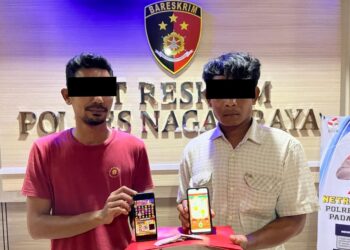 Satreskrim Polres Nagan Raya Berhasil Tangkap Dua Pemain Judi Online
