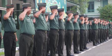 Khidmatnya Upacara Bendera Mingguan di Kodim 0104/Aceh Timur”