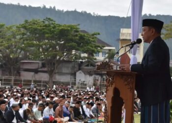 Pj. Bupati Aceh Tengah Laksanakan Shalat Ied Bersama Masyarakat Di Lapangan Musara Alun