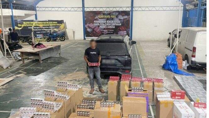Bea Cukai Langsa Gagalkan Penyelundupan Ratusan Ribu Batang Rokok Ilegal