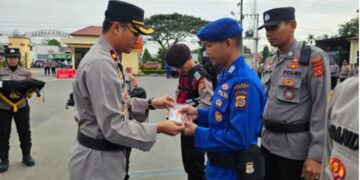 Gelar Apel Kesiapan dan Penyerahan Kaporlap, Polres Langsa Turunkan 386 Personel Pengamanan TPS