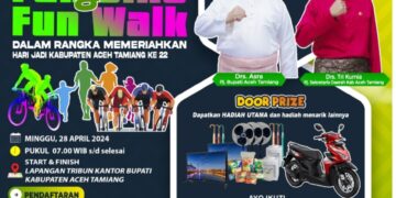 Disparpora Gelar Fun Bike Dan Fun Walk Hari Jadi Aceh Tamiang Ke 22