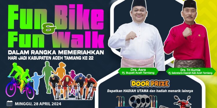 DISPARPORA GELAR FUN BIKE & FUN WALK HARI JADI ACEH TAMIANG KE-22