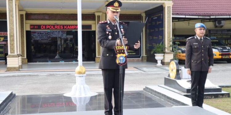 Upacara Hari Kebangkitan Nasional 2024 Di Lapangan Mapolres Kampar