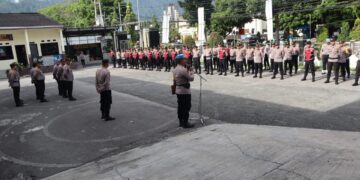 Kabag Ops Rafliandi Pimpin Apel Kesiapan Personel Pengamanan Unjuk Rasa Di DPRK Aceh Tengah
