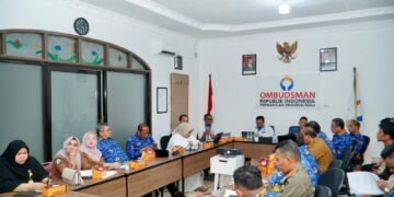 Terkait Penilaian Kepatuhan Pelayanan Publik, Pemkab Kampar Koordinasi Dengan Perwakilan Ombudsman RI Riau