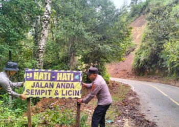 Patroli Daerah Rawan Bencana Dan Kecelakaan, Kapolsek Linge Himbau Pengguna Jalan Hati Hati