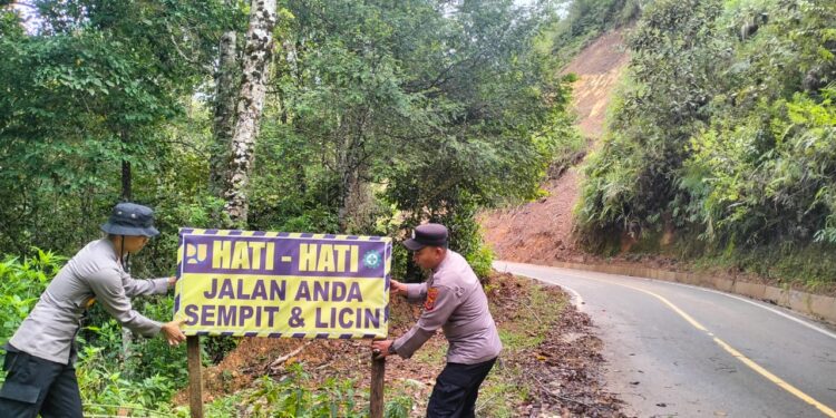 Patroli Daerah Rawan Bencana Dan Kecelakaan, Kapolsek Linge Himbau Pengguna Jalan Hati Hati