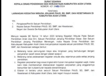 Disdikbud Aceh Utara Melarang Pihak Sekolah Mengutip Biaya Ijazah, Perpisahan Dan Wisuda