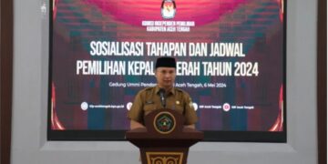 Asisten I Hadiri Sosialisasi Tahapan Dan Jadwal Pemilihan Kepala Daerah Tahun 2024