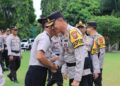 Kapolres Banyuasin AKBP Ferly Rosa Putra SIK Pimpin Upacara Kenaikan Pangkat Pengabdian