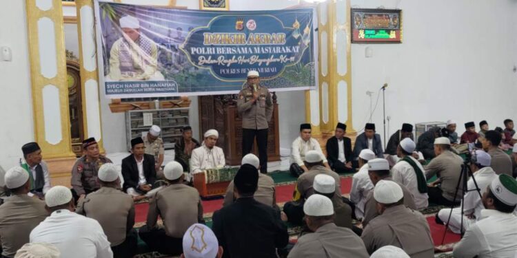 Polres Bener Meriah Gelar Dzikir Akbar Bersama Masyarakat Menyambut HUT Bhayangkara Ke- 78