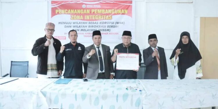 Dinsos Bener Meriah OPD Ke 5 Laksanakan Penandatangan Zona Integritas