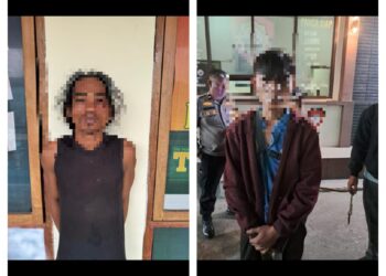 Dua Warga Lhokseumawe Pelaku Pencurian Kabel Listrik Milik PLN Di Amankan Polisi