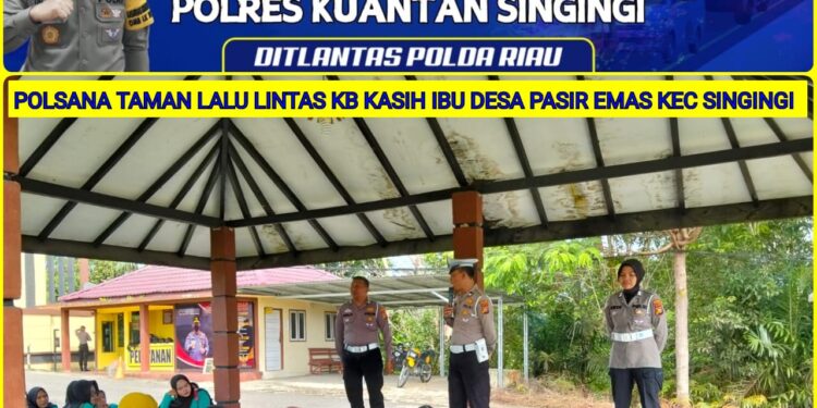 Satlantas Polres Kuansing Unit Kamsel Adakan Giat Polsanak Di Taman Lalu Lintas