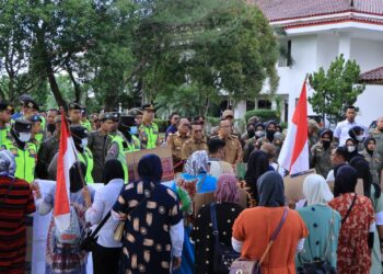 Polres Banyuasin Menurunkan 45 Personil Pengamanan Aksi Demonstrasi LSM AMBB