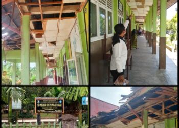 Miris Kondisi SD 001 Sungai Pagar, Murid Belajar Di Ruang Dengan Atap Berlubang