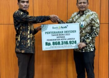 Penyerahan Deviden Tahun 2023 Kepada Pemerintah Kota Langsa