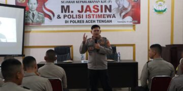 Peringati Hut Bhayangkara, Polres Aceh Tengah Gelar Sosialisasi Sejarah Kepahlawanan KJP (P) M. Jasin Dan Polisi Istimewa
