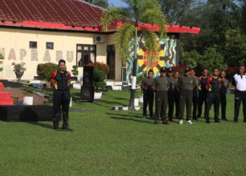 TNI-Polri Solid: Personel Kodim 0104/Aceh Timur Gelar Apel, Senam, dan Voli Bersama di Mako Kompi 2 Yon B Pelopor Desa Aramiah