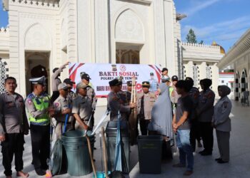Sambut Hari Bhayangkara Ke-78, Polres Aceh Tengah Gelar Bakti Sosial Di Masjid Ruhama