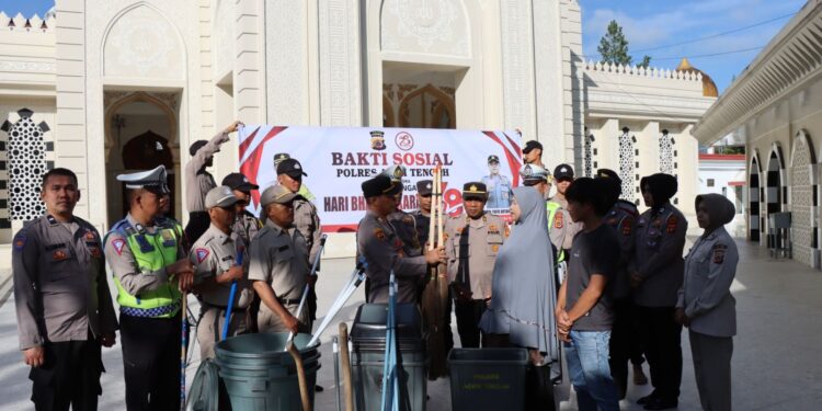 Sambut Hari Bhayangkara Ke-78, Polres Aceh Tengah Gelar Bakti Sosial Di Masjid Ruhama