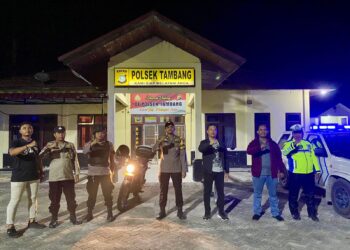 Polsek Tambang Gelar Apel Malam Persiapan Patroli Gabungan Skala Besar