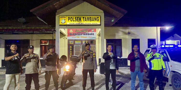 Polsek Tambang Gelar Apel Malam Persiapan Patroli Gabungan Skala Besar