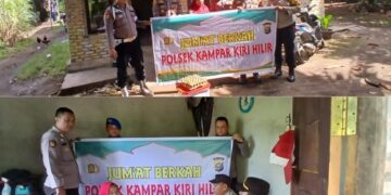 Jumat Berkah, Polsek Kampar Kiri Hilir Berbagi Kepada Masyarakat Di Kelurahan Sungai Pagar