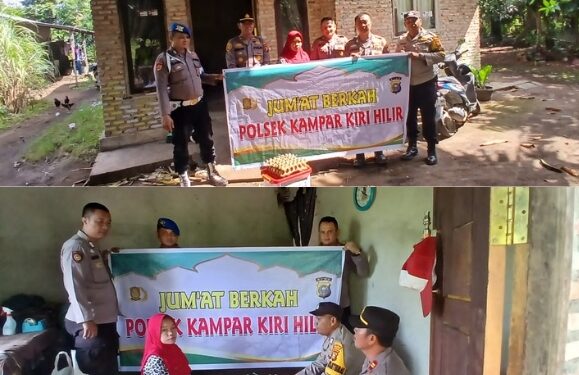 Jumat Berkah, Polsek Kampar Kiri Hilir Berbagi Kepada Masyarakat Di Kelurahan Sungai Pagar