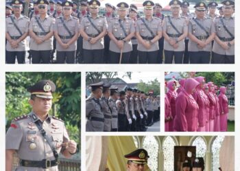 Kapolres Siak Asep Sujarwadi Pimpin Upacara Ziarah Dan Tabur Bunga Dalam Rangka Hari Bhayangkara ke 78