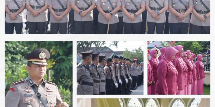 Kapolres Siak Asep Sujarwadi Pimpin Upacara Ziarah Dan Tabur Bunga Dalam Rangka Hari Bhayangkara ke 78