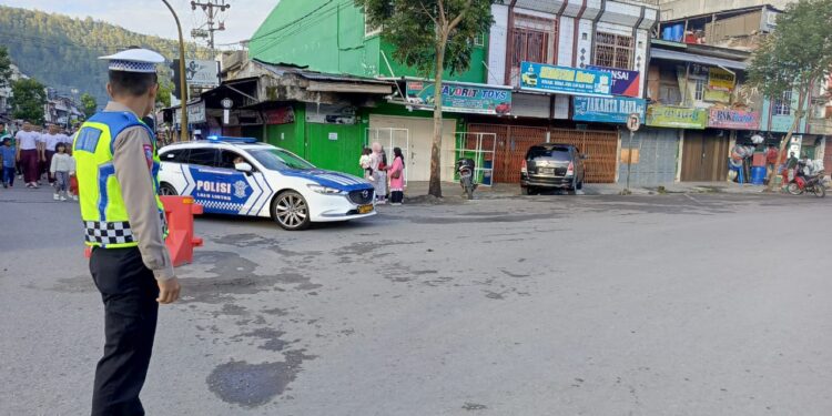 Satlantas Polres Aceh Tengah Melaksanakan Rekayasa Lalu Lintas Pada Jalan Santai