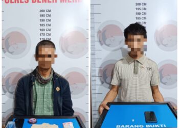 Dua Pria Diamankan Satreskoba Polres Bener Meriah, Barang Bukti Sabu Dan Ganja