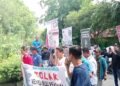 Solidaritas Wartawan Kota Langsa lakukan Demontrasi Aksi Damai Tolak Revisi Penyiaran Didepan Kantor DPRK