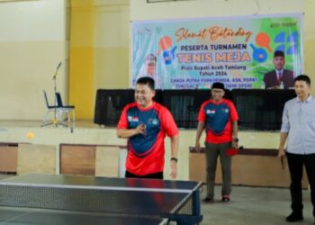 PJ. BUPATI ASRA BUKA TURNAMEN TENIS MEJA PIALA BUPATI ACEH TAMIANG 2024