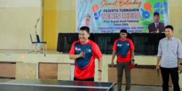 PJ. BUPATI ASRA BUKA TURNAMEN TENIS MEJA PIALA BUPATI ACEH TAMIANG 2024
