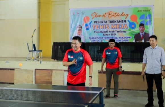 PJ. BUPATI ASRA BUKA TURNAMEN TENIS MEJA PIALA BUPATI ACEH TAMIANG 2024