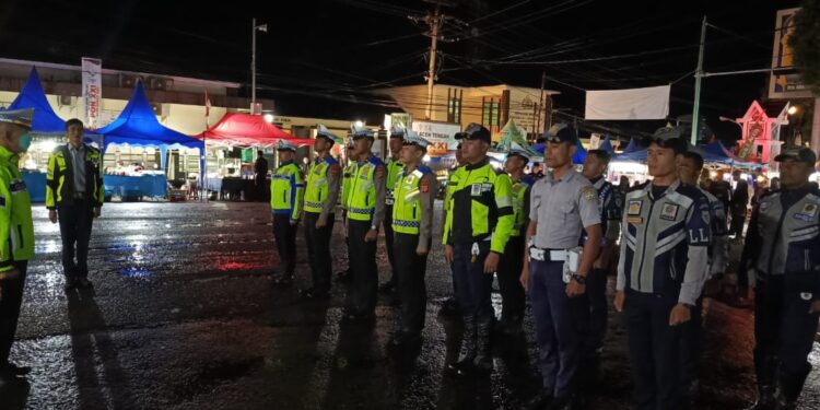 Satlantas Polres Aceh Tengah Bersama Dishub Apel Malam Menyambut HUT Bhayangkara Ke 78