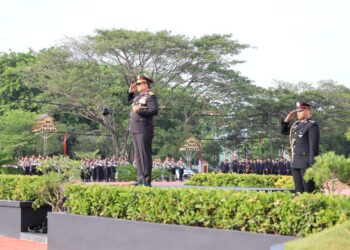 Upacara HUT Ke- 78 Bhayangkara Di Polda Aceh berlangsung Khidmat